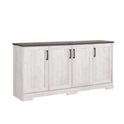 Sideboard, 4 Doors, Washed White with Manufactured Wood