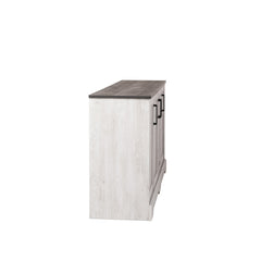 Sideboard, 4 Doors, Washed White with Manufactured Wood