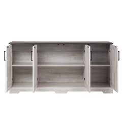 Sideboard, 4 Doors, Washed White with Manufactured Wood