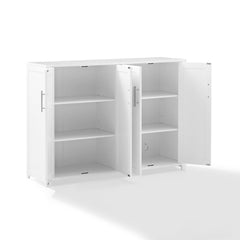 Sideboard, 48-Inch Wide, White with Brushed Nickel Hardware