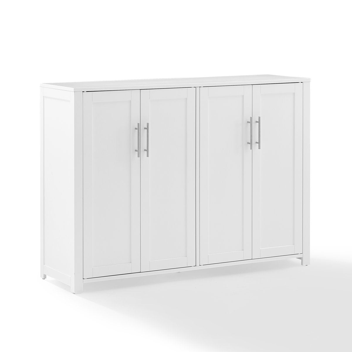 Sideboard, 48-Inch Wide, White with Brushed Nickel Hardware