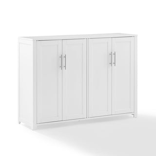 Sideboard, 48-Inch Wide, White with Brushed Nickel Hardware