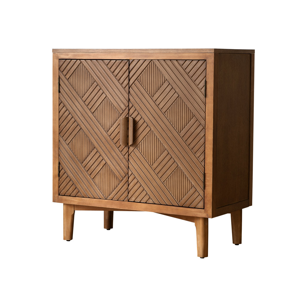 Sideboard, 56 in W, Solid and Manufactured Wood in Brown