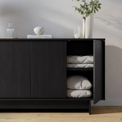 Sideboard, 61.5 in W, Manufactured Wood in Black Oak