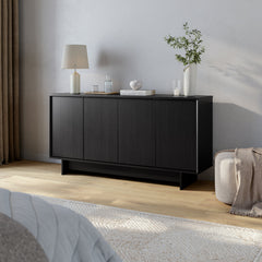 Sideboard, 61.5 in W, Manufactured Wood in Black Oak