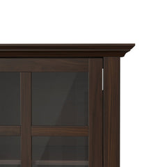 Sideboard, 62-Inch Solid Wood Cabinet, Three Glass Doors