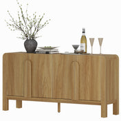 Sideboard, 63 Inch Wide, Walnut Solid and Manufactured Wood
