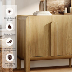 Sideboard, 63 Inch Wide, Walnut Solid and Manufactured Wood