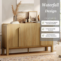 Sideboard, 63 Inch Wide, Walnut Solid and Manufactured Wood