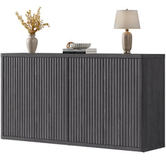 Sideboard, 66.3 in Wide, Manufactured Wood in Dark Gray