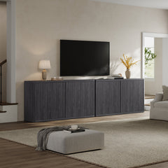Sideboard, 66.3 in Wide, Manufactured Wood in Dark Gray