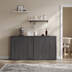 Sideboard, 66.3 in Wide, Manufactured Wood in Dark Gray