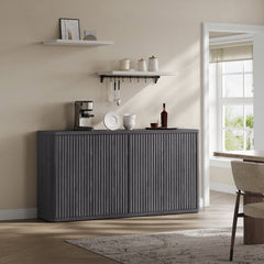 Sideboard, 66.3 in Wide, Manufactured Wood in Dark Gray