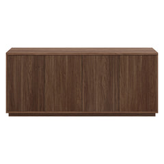 Sideboard, 68 Inch Fluted Manufactured Wood, Satin Walnut