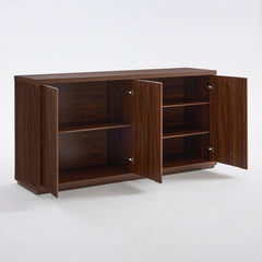 Sideboard, 70 In Wide Manufactured Wood, Mahogany Brown