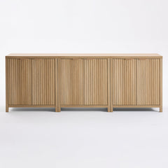 Sideboard, 91.5 Inch Wide, Sand Oak Manufactured Wood