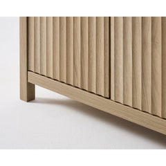 Sideboard, 91.5 Inch Wide, Sand Oak Manufactured Wood
