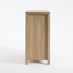 Sideboard, 91.5 Inch Wide, Sand Oak Manufactured Wood