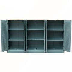 Sideboard Buffet Cabinet, MDF with Six Doors in Teal