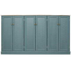 Sideboard Buffet Cabinet, MDF with Six Doors in Teal