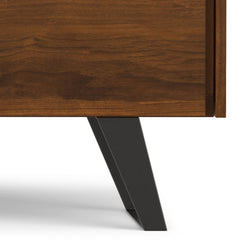 Sideboard Buffet Cabinet, Solid Wood, 60 Inch Wide, Walnut Veneer, Metal Legs