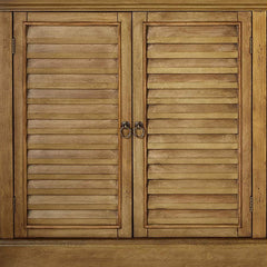 Sideboard Buffet in Natural Brown Manufactured Wood with 3 Doors