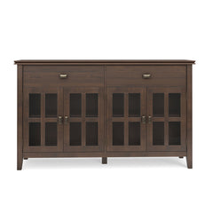 Sideboard Buffet, Solid Pine and Manufactured Wood, 60 Inch, Black