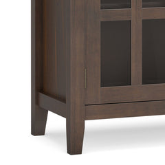 Sideboard Buffet, Solid Pine and Manufactured Wood, 60 Inch, Black