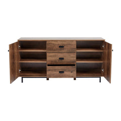 Sideboard Buffet with 3 Drawers and 2 Doors in Brown