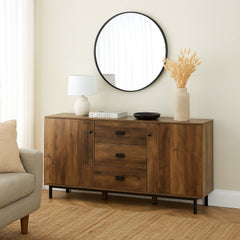 Sideboard Buffet with 3 Drawers and 2 Doors in Brown