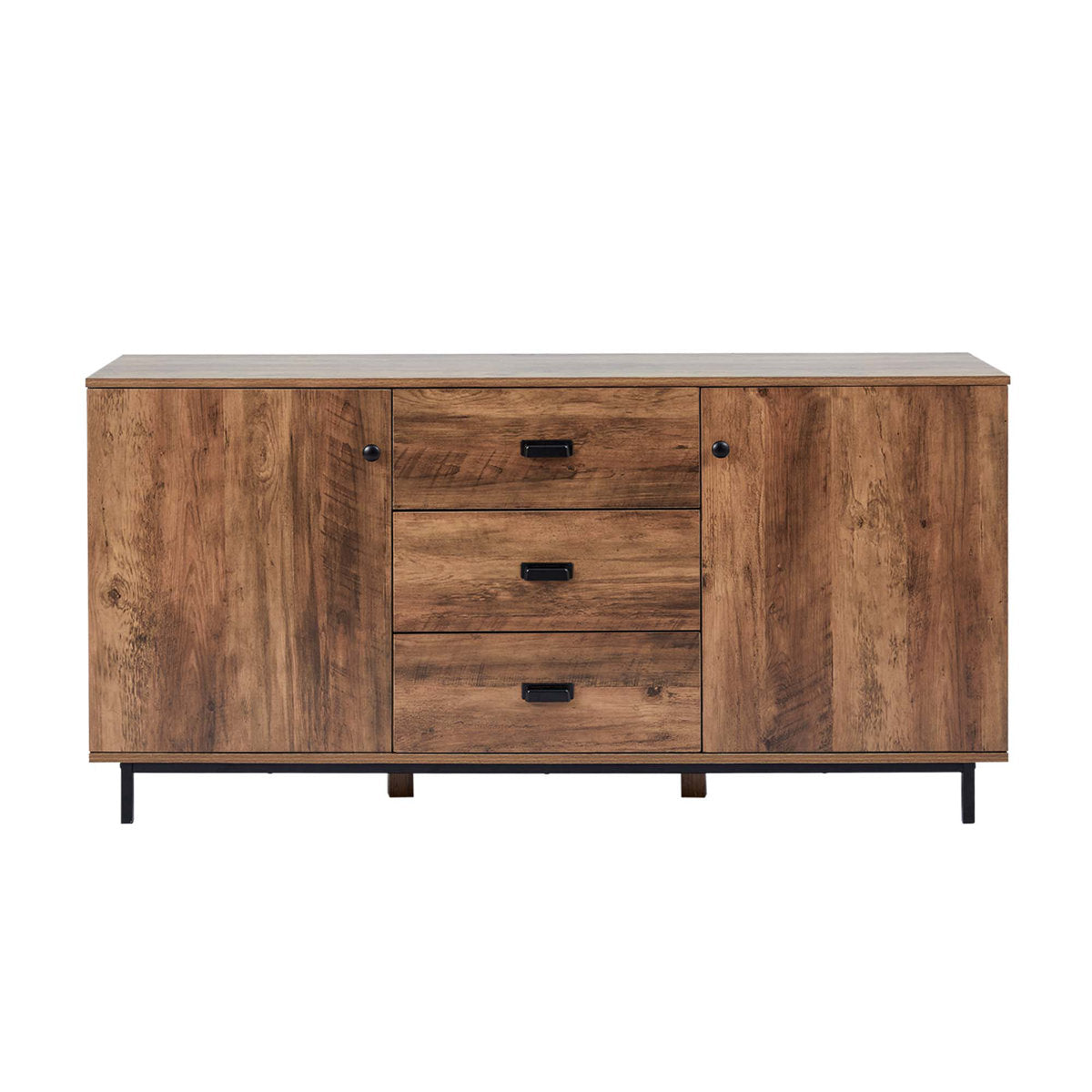 Sideboard Buffet with 3 Drawers and 2 Doors in Brown