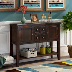 Sideboard Buffet with Four Drawers and Two Cabinets in Espresso