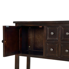 Sideboard Buffet with Four Drawers and Two Cabinets in Espresso
