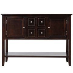 Sideboard Buffet with Four Drawers and Two Cabinets in Espresso