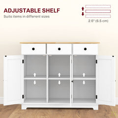 Sideboard Cabinet, Solid and Manufactured Wood, 3 Doors, 3 Drawers
