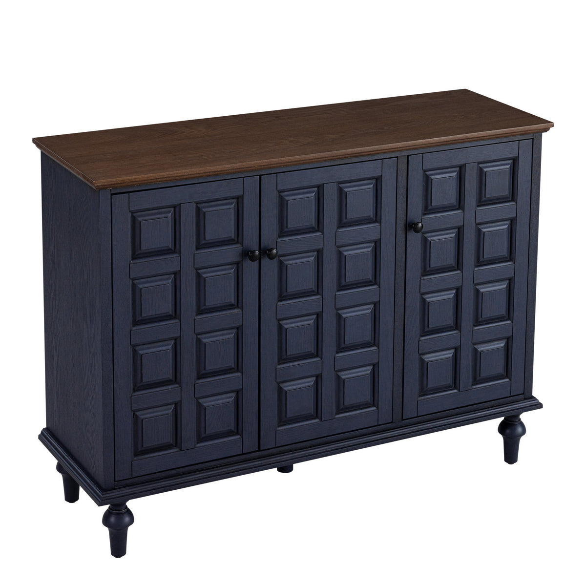 Sideboard Cabinet, Solid and Manufactured Wood with Adjustable Shelves