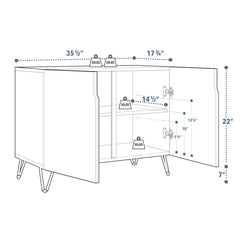Sideboard Cabinet with 2 Doors in Unfinished Manufactured Wood