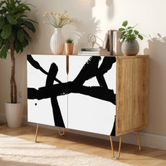 Sideboard Cabinet with 2 Doors in Unfinished Manufactured Wood