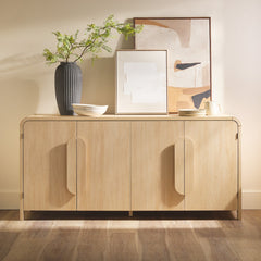 Sideboard in Manufactured Wood, 64 in Wide, Coastal Oak
