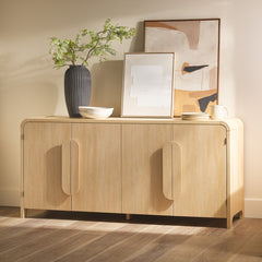 Sideboard in Manufactured Wood, 64 in Wide, Coastal Oak