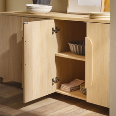 Sideboard in Manufactured Wood, 64 in Wide, Coastal Oak