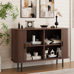 Sideboard, Manufactured Wood, Walnut with Black Handles