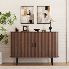 Sideboard, Manufactured Wood, Walnut with Black Handles