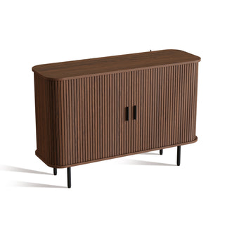 Sideboard, Manufactured Wood, Walnut with Black Handles