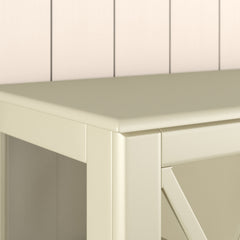 Sideboard, Manufactured Wood with Glass Doors, Antique White