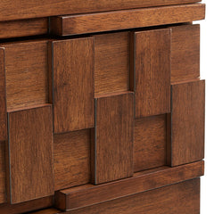 Sideboard, Solid and Engineered Wood with 3 Drawers and 2 Doors, Brown