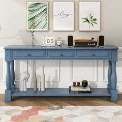 Sideboard, Solid and Manufactured Wood, 63 Inch, Navy