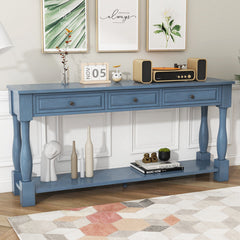 Sideboard, Solid and Manufactured Wood, 63 Inch, Navy