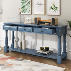 Sideboard, Solid and Manufactured Wood, 63 Inch, Navy