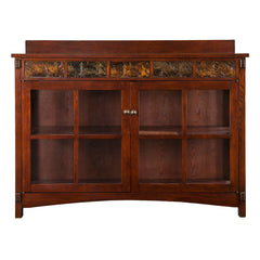 Sideboard, Solid and Manufactured Wood, Red-Washed Espresso and Slate